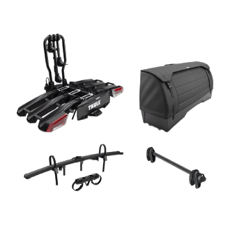 Thule Onto 2 met Thule EasyFold 3 voor 3 fietsen en adapter voor 4e fiets