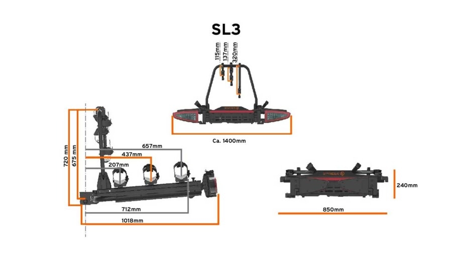 Spinder fietsendrager SL3 3 fietsen